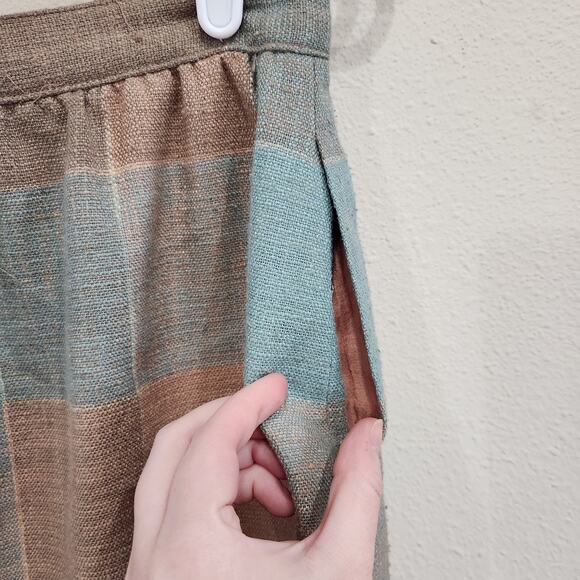 Vintage Weathervane Plaid Midi A-Line Skirt Multicolor With Pockets Size 12 - Picture 5 of 8
